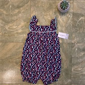 NWT Carter’s Navy Blue with Flowers Sleeveless Romper 18 Months. Bundle & Save!